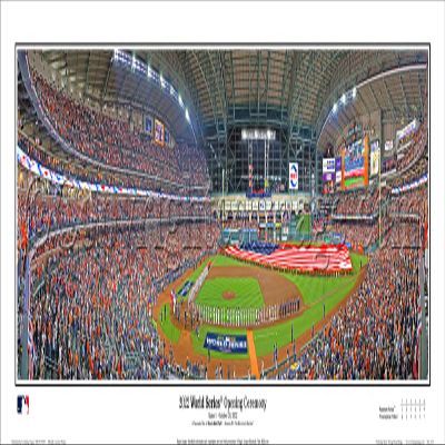 SportPicturesOnline 2022 World Series Opening Ceremony Game One Minute Maid Park 13.5x39 Unframed Panoramic Poster 2137