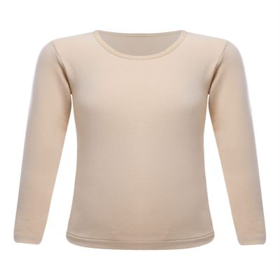 Loodgao Unisex Kids Thermal Underwear Tops Long Sleeve Crew Neck T-Shirt Compression Base Layer Undershirt Nude 10-12 Years