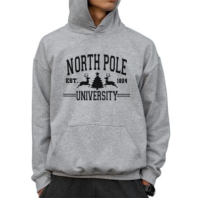 North Pole University Christmas Sweatshirt, Long Sleeve TShirt & Hoodie, Adult and Youth sizes, Mens Christmas Shirts, Christmas Apparel
