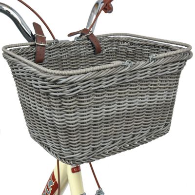 GRANNY SAYS Bicycle Basket Front Handlebar, Wicker Bike Baskets for Adult Bikes, Hand Woven Rectangular Basket, Waterproof Bike Basekts, Women Bicycle Beach Cruiser Accessories, Picnic Baskets