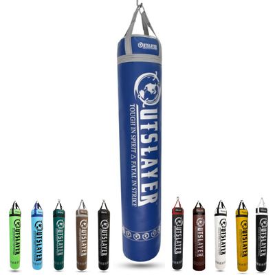 Muay Thai Punching Bag 6ft 150lbs Unfilled Made in USA (Dark Blue/Gray, with D-Ring)