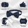 URAQT Men's Bow Tie, Classic Solid Color Pre-Tied Bow Tie for Men, Satin Tux Bowtie, Adjustable Formal Neck Bowtie for Birthday Party Wedding Graduation Mother Gifts (Navy Blue) view 3