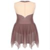 ranrann Women's Lyrical Dance Dres Glitter Rhinestone Sleeveless Figure Skating Dance Performance Costume #03-Brown Large view 4