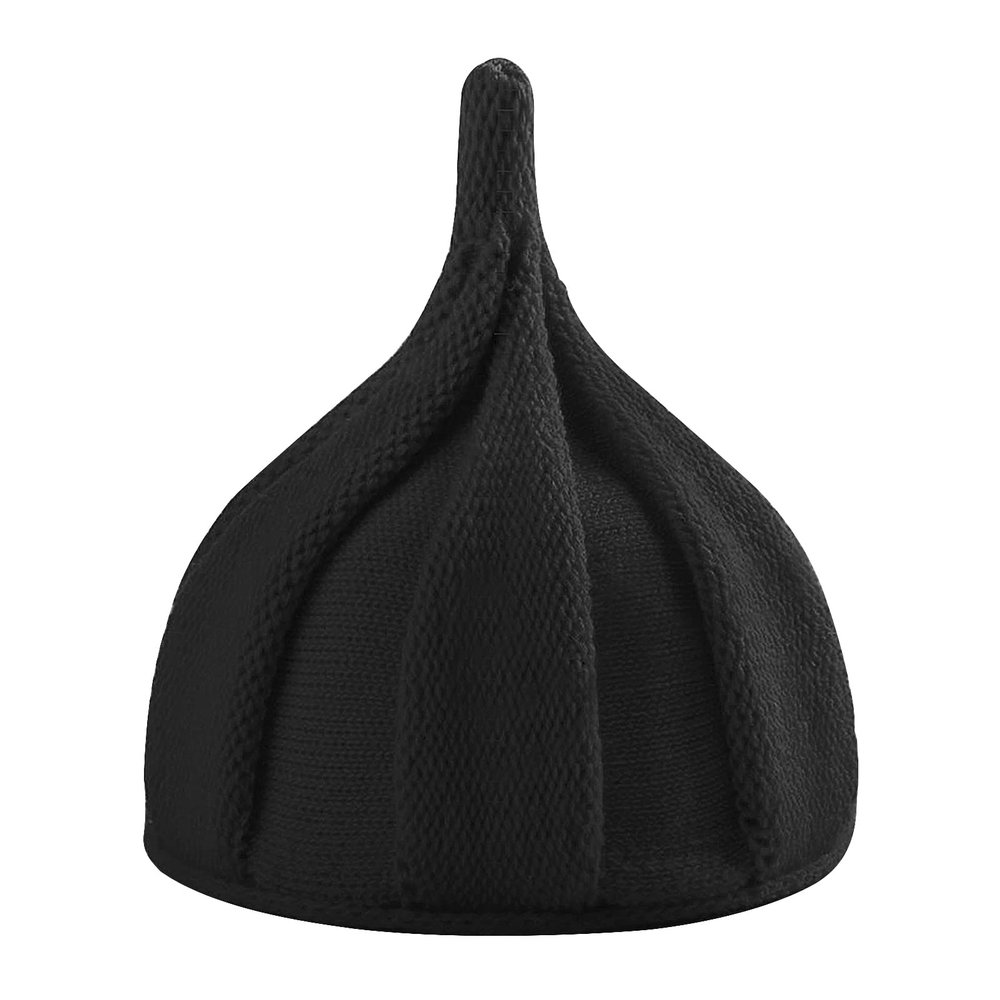 JIAHG Winter Toddler Kids Knit Pointed Hat Slouchy Infants Skull Cap Warm Knitted Beanie for Baby Boys Girls Ages 1-5Y Black