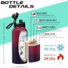 32OZ Insulated Water Bottle with Straw - Spout Lid, Sweat-Proof & BPA-Free Metal Reusable Water Bottles, Wide-Mouth Vacuum Insulated Bottle with Paracord Handle, Bottle Sleeve Bag & Protective Boot view 4