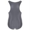 Loloda Men One Piece Glossy Spandex Sleeveless Leotard Underwear Wrestling Singlet Swimsuit Bodysuit Dark Grey Medium view 4