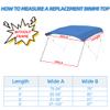 Seapisode 4 Bow Marine Grade Fade and Crack Resistant Bimini Top Replacement Cover, Heavy-Duty Waterproof and UV-Proof Sun Shade Boat Canopy, Easy Install Zipper Sleeve Boat Awning/Without Frame, Blue view 2