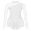 Freebily Women's Figure Ice Skating Dress Long Sleeve Shiny Rhinestones Roller Skating Lyrical Dance Costume White E Large view 3
