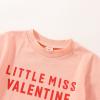FYBITBO Toddler Baby Girl Valentines Day Outfit Little Miss Short Sleeve Tee Shirt Top Heart Bell Pants Spring Clothes (Heart print pink,12-18 Months) view 3