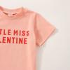 FYBITBO Toddler Baby Girl Valentines Day Outfit Little Miss Short Sleeve Tee Shirt Top Heart Bell Pants Spring Clothes (Heart print pink,12-18 Months) view 4