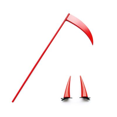 PHYNEDI Chainsaw Man Cosplay Detachable Power Blood Demon Scythe Toy Halloween Cosplay Carnival Party Role Play Props Accessories with Headwear