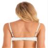 Lejafay Women See Through Lace 1/4 Cups Balconette Bustier Brassiere Padded Underwire Shelf Bra Tops White XX-Large view 2