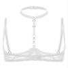 Lejafay Women See Through Lace 1/4 Cups Balconette Bustier Brassiere Padded Underwire Shelf Bra Tops White XX-Large view 3