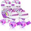 Adjustable Roller Skates for Girls with All Wheels of Girl's Skate Shine, Safe and Fun Illuminating for Toddler, Kids - Purple(7C-10C) view 1