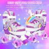 Adjustable Roller Skates for Girls with All Wheels of Girl's Skate Shine, Safe and Fun Illuminating for Toddler, Kids - Purple(7C-10C) view 2