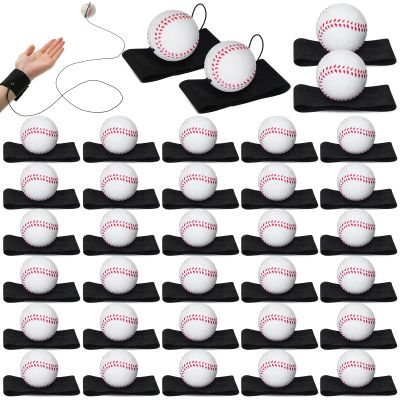 Jerify 30 Pcs Baseball Party Favors Wrist Return Ball on a String for Adult