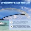 Seapisode 4 Bow Marine Grade Fade and Crack Resistant Bimini Top Replacement Cover, Heavy-Duty Waterproof and UV-proof Sun Shade Boat Canopy, Easy Install Zipper Sleeve Boat Awning/Without Frame, Blue view 4
