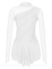 Freebily Women's Figure Ice Skating Dress Long Sleeve Shiny Rhinestones Roller Skating Lyrical Dance Costume White E Small view 3