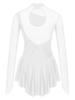 Freebily Women's Figure Ice Skating Dress Long Sleeve Shiny Rhinestones Roller Skating Lyrical Dance Costume White E Small view 4