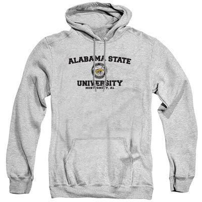 Alabama State University Official Circle Logo Unisex Adult Pull-Over Hoodie, Alabama State University, Athletic Heather, X-Large