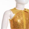 Loyan Kids Girls Shiny Metallic Sequin Gymnastics Leotard Bell-Bottom Full Body Unitard Bodysuit Ballet Jazz Dance Costume Gold 8 Years view 3