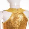 Loyan Kids Girls Shiny Metallic Sequin Gymnastics Leotard Bell-Bottom Full Body Unitard Bodysuit Ballet Jazz Dance Costume Gold 8 Years view 4