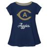 UC Davis Aggies Short Sleeve Navy Top with School Logo and Name - Soft & Comfy Loose Bottom Scoop Neck Swing Style T Shirt (Infant, Youth & Girls) view 1