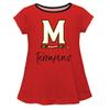 Short Sleeve Red Top with School Logo and Name - Soft & Comfy Loose Bottom Scoop Neck Swing Style T Shirt (Infant, Youth & Girls) view 1