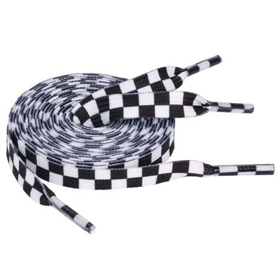 5Chaos Checker Shoelaces, Checkered Plaid Patterned Shoe Laces for Women Girls Kids, Check Design Shoestring with Aglets 1 Pair (43" (110CM)