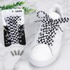 5Chaos Checker Shoelaces, Checkered Plaid Patterned Shoe Laces for Women Girls Kids, Check Design Shoestring with Aglets 1 Pair (55" (140CM) view 2