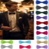 WedDecor Adjustable Formal Neck Bow Tie Satin Butterfly Stylish Collectible Bowtie Solid Colour Tuxedo Men Women Kids Casual Parties Fashion Accessory view 4