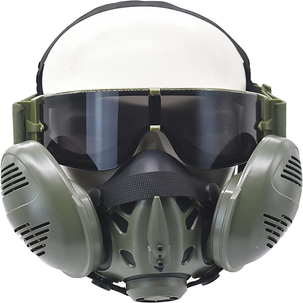 Aifordge Cool Half Face Masks Tactical Helmet Masks with Tactical Goggles Lower Face Airsoft Masks