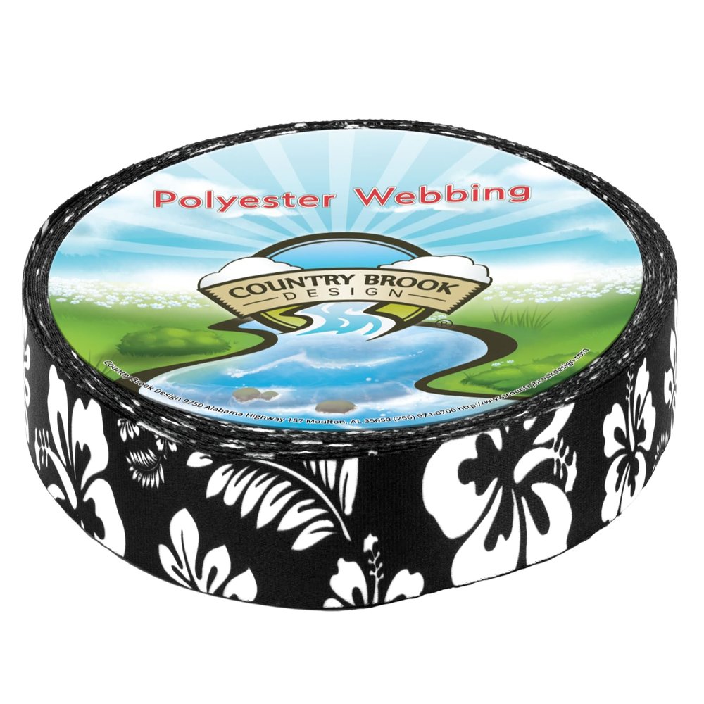 Country Brook Design - Black Hawaiian Photo Quality Polyester (3/4 Inch, 10 Yards)