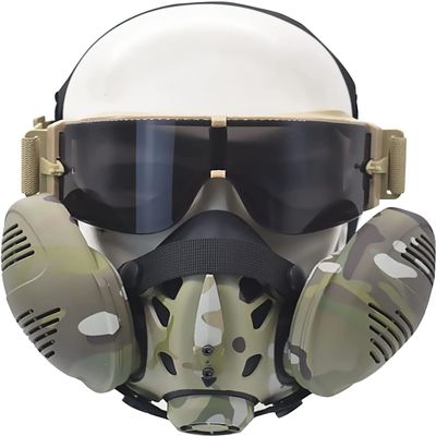 Aifordge Cool Half Face Masks Tactical Helmet Masks with Tactical Goggles Lower Face Airsoft Masks