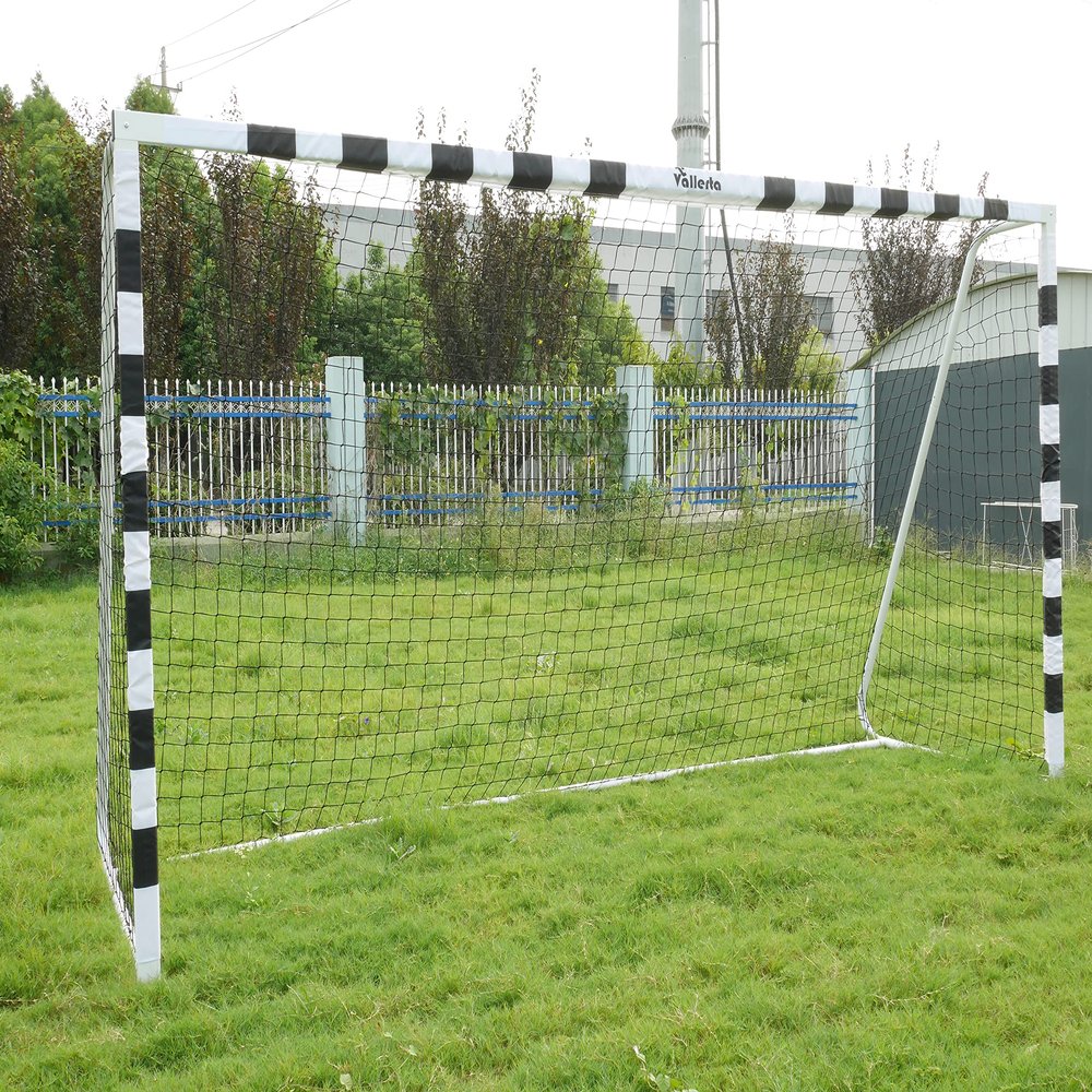 Vallerta Signature Series Steel Frame Soccer Goal with Checkered Goal Frame Posts for Youth Practice and Training. (12 X 6 Ft)