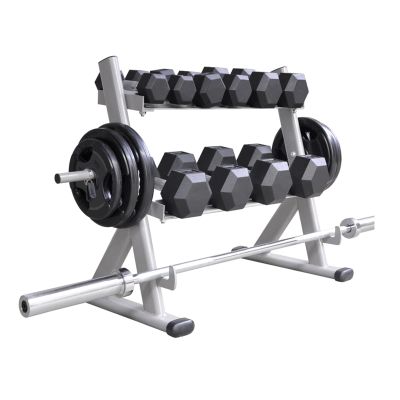 BELUND Dumbbell Rack Stand, Steel Dumbbell Bench Free,2-Tier Weights Plates Ideal Barbell Rack for Health Clubs and Home Gyms,Bearing 1000Lbs,Stand Only (Color : Silver)