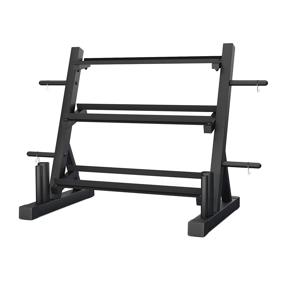 BELUND 3-Tier Dumbbell Rack Stand, Steel Dumbbell Bench Free Weights Plates Ideal Barbell Rack for Health Clubs and Home Gyms,Bearing 1200Lbs
