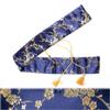 FLURSAILE 2pcs Sword Bag 51inch Synthetic Silk Katana Bag Sword Cover Carrying Case For Samurai Swords (Plum Blossom Black & Blue) view 3