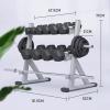 Dumbbell Rack Stand, Steel Dumbbell Bench Free,2-Tier Weights Plates Ideal Barbell Rack for Health Clubs and Home Gyms,Bearing 1000Lbs,Stand Only (Color : Black) view 2