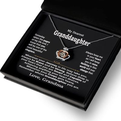 Crown Pendant Necklace My Dearest Granddaughter Crown Necklace
