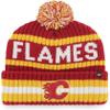 47 NHL Bering Cuffed Knit Pom Beanie Hat, Adult (Calgary Flames Red) view 1