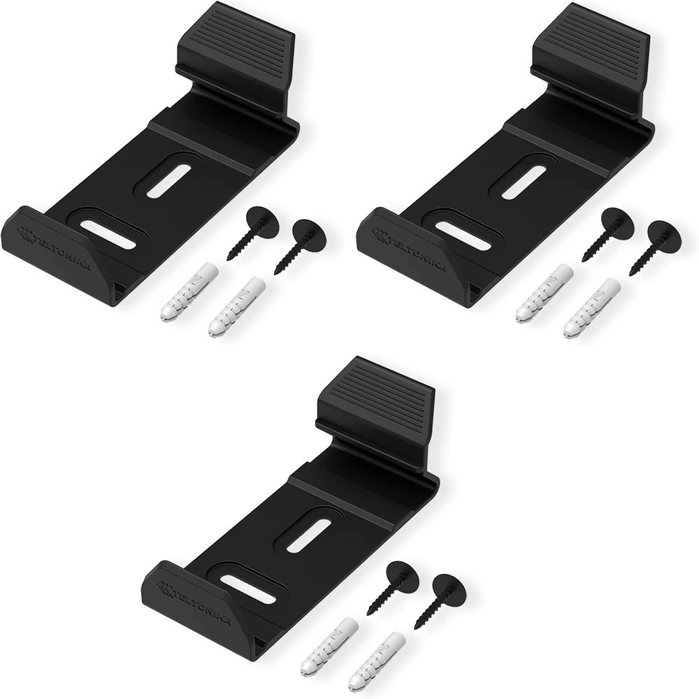 Teltonika PR5MEC22 Pack of 3 Surface Clip Holder Kit; Compatible with RUT200, RUT241, RUT240, TRB245, and TRB255 Routers and Gateways