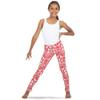 Alexandra Collection Youth Kid Girls Christmas Holiday Fair Isle Reindeer Workout Leggings Red view 2