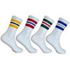 SuNi Apparel Striped Crew Socks - Retro Mens Striped Socks - Stripe Cotton Gym Socks for Men - 4 Pairs Pack Size 10-13 view 1