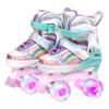 Skate Gear Rainbow Adjustable Light up Inline/Quad Roller Skates for Girls and Boys (Pink - Quad, Medium) view 1