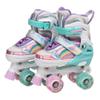 Skate Gear Rainbow Adjustable Light up Inline/Quad Roller Skates for Girls and Boys (Pink - Quad, Medium) view 3
