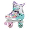 Skate Gear Rainbow Adjustable Light up Inline/Quad Roller Skates for Girls and Boys (Pink - Quad, Medium) view 4