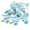 Skate Gear Rainbow Adjustable Light up Inline/Quad Roller Skates for Girls and Boys (Blue - Quad, Medium) view 1