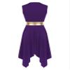 easyforever Women's Sleeveless Color Block Dance Dress Liturgical Praise Lyrical Dancewear Worship Robe Dress Purple B Large view 4