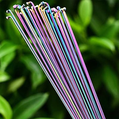 12pcs 2.0mm Stainless Steel Spokes Vacuum Plated Rainbow Spokes 26 27.5 29 Inch Spoke Caps Mountain/Road Bike Spokes (Color : 261MM X 12pcs)